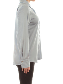 Emme Marella RAPA camicia in raso con strass da donna azzurro