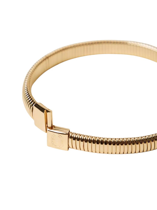 Twinset collana girocollo Fessura con stampa snake da donna gold