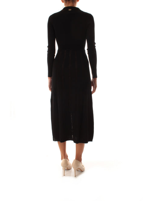 Twinset abito midi in maglia da donna nero