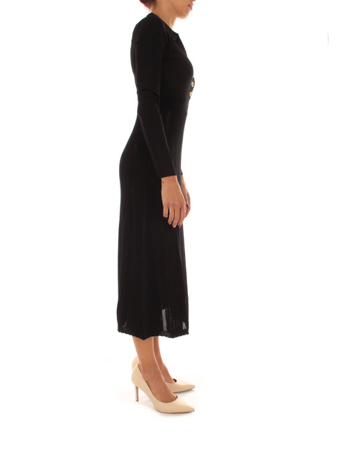Twinset abito midi in maglia da donna nero