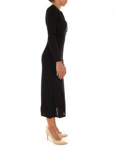 Twinset abito midi in maglia da donna nero