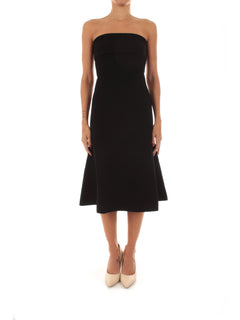 Twinset abito longuette in maglia con godet da donna nero