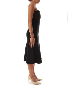 Twinset abito longuette in maglia con godet da donna nero