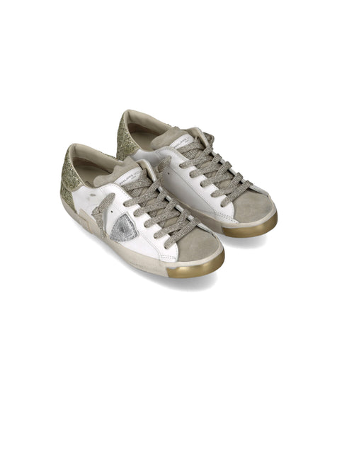 Philippe Model PARIS LOW sneaker da donna glitter blanc
