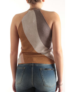 AKEP top smanicato con motivo grafico da donna multicolor