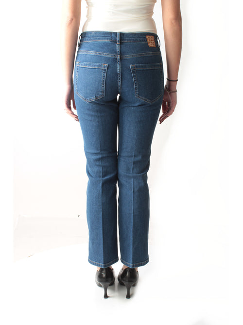 Emme Marella jeans denim slim flare da donna blu medio