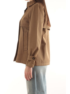 Emme Marella PELOTA trench doppiopetto in gabardina antigoccia da donna tortora
