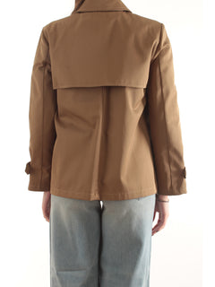 Emme Marella PELOTA trench doppiopetto in gabardina antigoccia da donna tortora