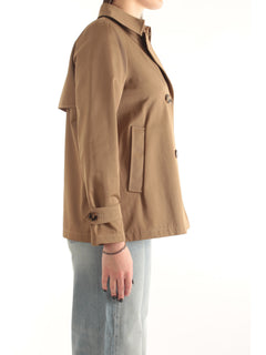 Emme Marella PELOTA trench doppiopetto in gabardina antigoccia da donna tortora