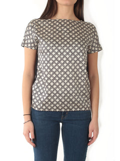 Emme Marella SANSA blusa doppio materiale da donna bianco/blu