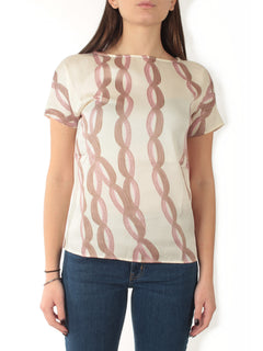 Emme Marella SANSA blusa doppio materiale da donna rosa