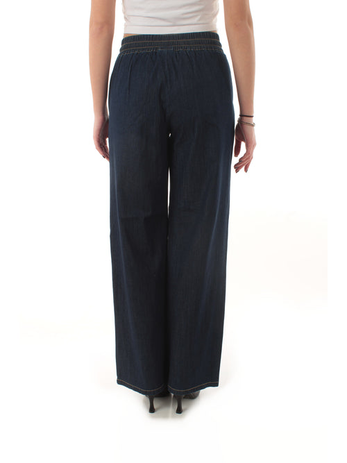 Emme Marella FINGERE pantalone in denim stretch da donna blu jeans