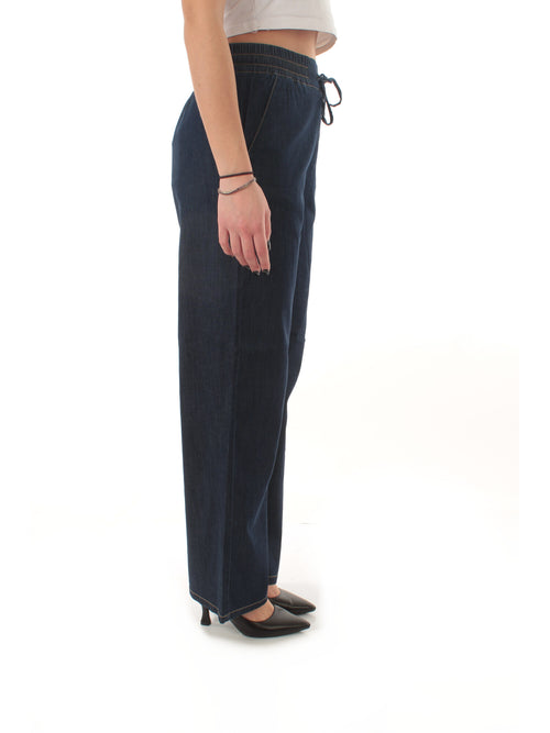 Emme Marella FINGERE pantalone in denim stretch da donna blu jeans