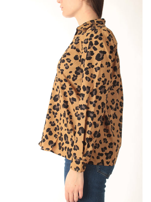 Emme Marella PONTILE blusa in popeline stampato da donna maculato