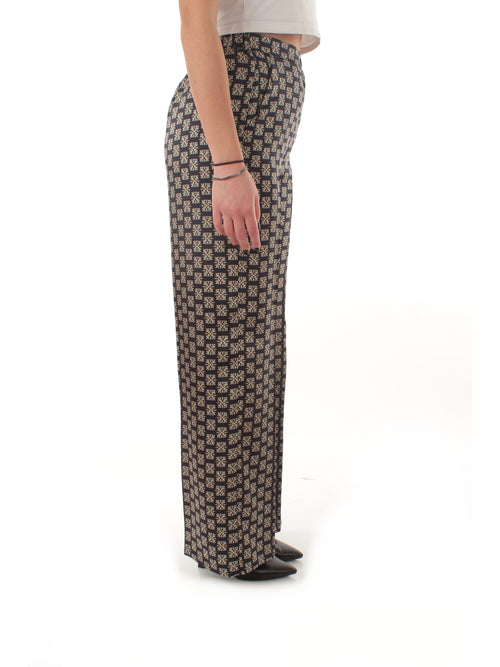 Emme Marella BAOBAB pantalone intwill stampato da donna blu