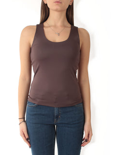 Emme Marella TIGLIO top in jersey interlock stretch da donna testa di moro
