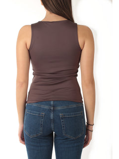 Emme Marella TIGLIO top in jersey interlock stretch da donna testa di moro