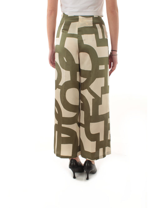 Emme Marella ALBERO pantalone in twill stampato da donna military