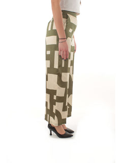 Emme Marella ALBERO pantalone in twill stampato da donna military