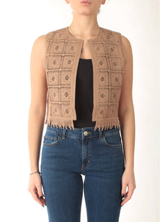 Emme Marella TENENTE gilet in corchet da donna sabbia