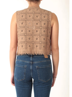 Emme Marella TENENTE gilet in corchet da donna sabbia