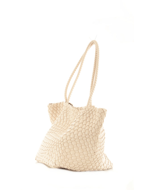 Emme Marella borsa intrecciata da donna ecru
