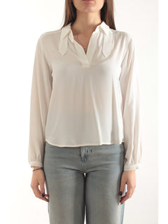 Iblues blusa in misto seta da donna bianco