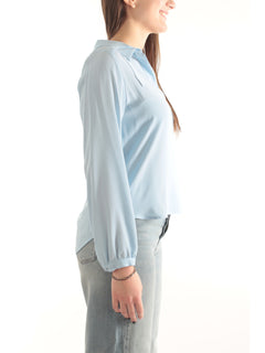 Iblues blusa in misto seta da donna celeste