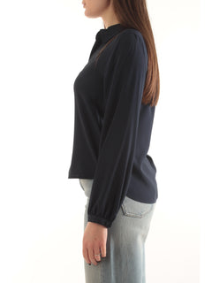Iblues blusa in misto seta da donna navy