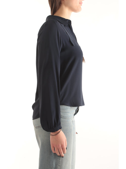 Iblues blusa in misto seta da donna navy