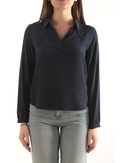 Iblues blusa in misto seta da donna navy