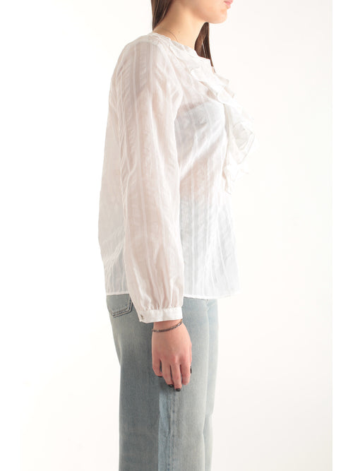 Iblues camicia con ruches da donna bianco