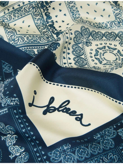 Iblues foulard in seta da donna bandana blu