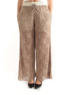 JUCCA pantalone in maglia da donna sand