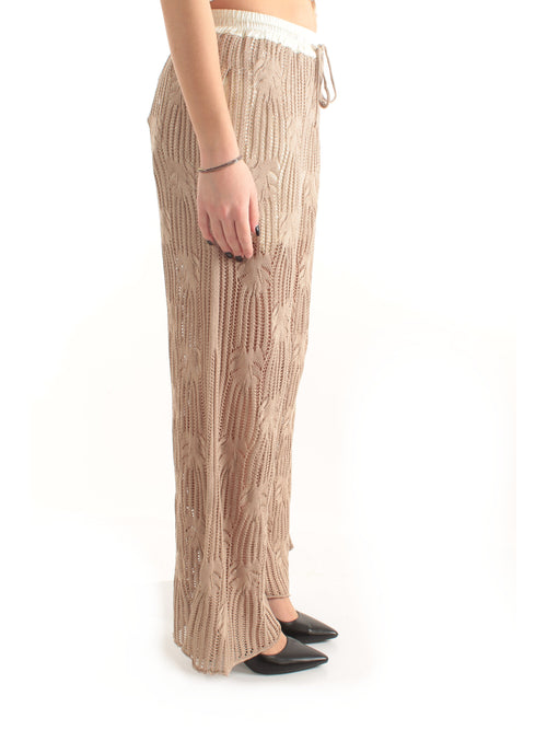 JUCCA pantalone in maglia da donna sand