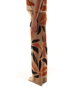 Circus hotel PANTALONE WIDE INTARSIO da donna con stampa a fiore multicolor