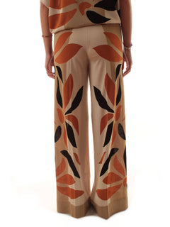 Circus hotel PANTALONE WIDE INTARSIO da donna con stampa a fiore multicolor