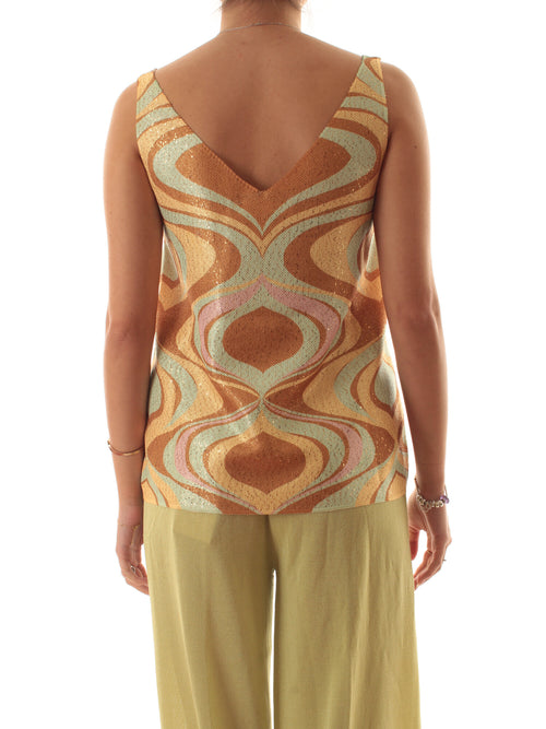 Circus hotel TOP MAGLIA PAILLETTES da donna con stampa multicolor