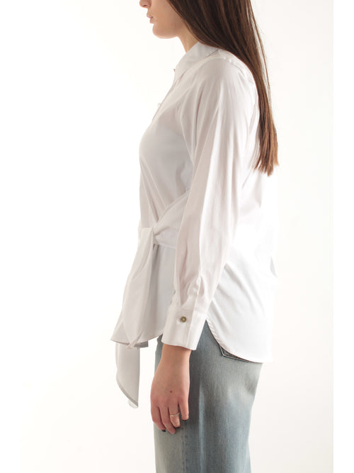 Iblues camicia con fiocco da donna bianco