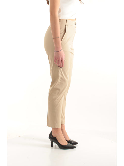 Iblues pantaloni semiaderenti da donna sabbia