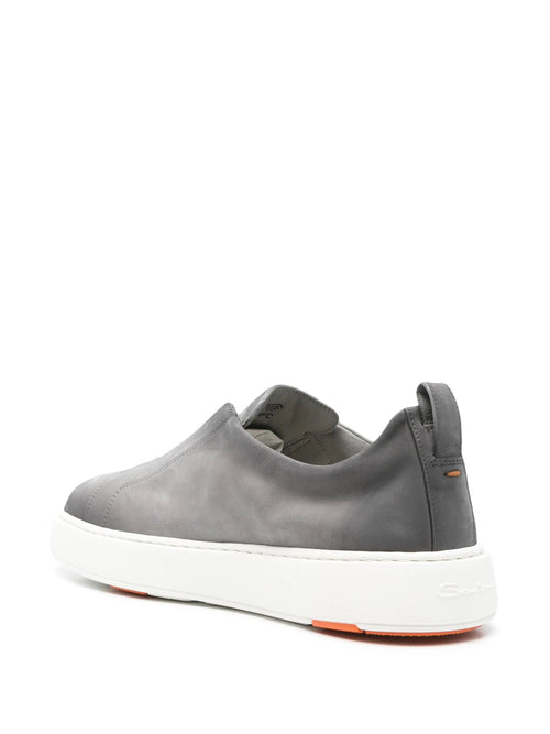 Santoni Victory sneaker slip-on da uomo in suede grey