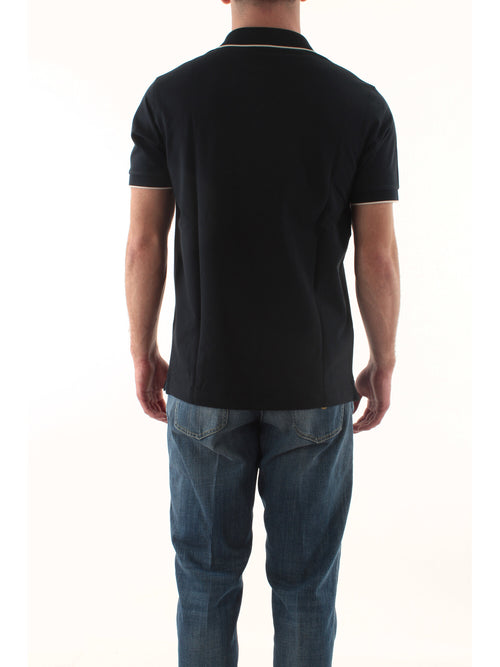 Sun 68 polo small stripes on collar da uomo navy blue