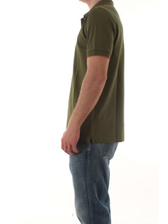 Sun 68 polo small stripes on collar da uomo verde