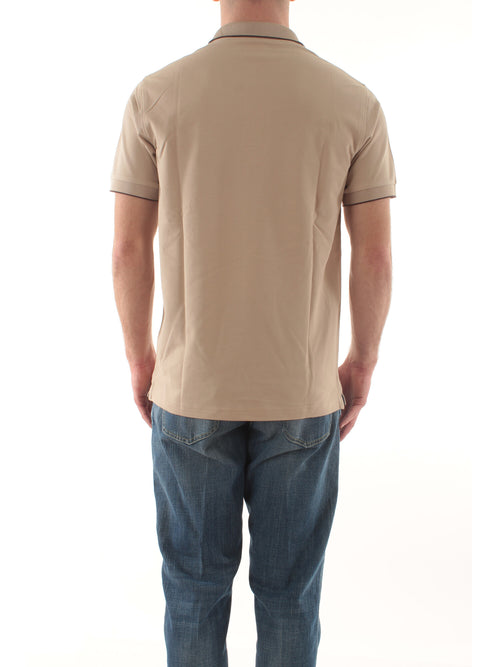 Sun 68 polo small stripes on collar da uomo stone