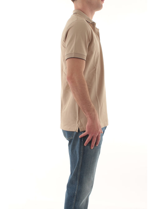 Sun 68 polo small stripes on collar da uomo stone