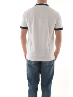 Sun 68 polo big stripe on collar da uomo bianco