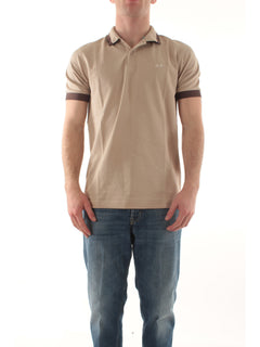 Sun 68 polo big stripe on collar da uomo stone