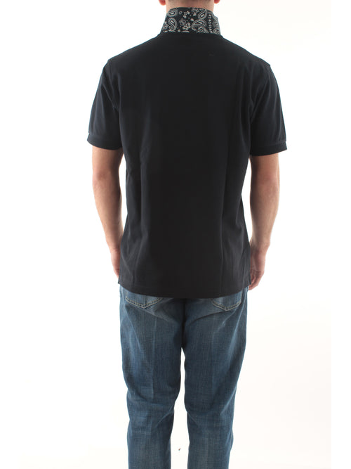 Sun 68 polo print under collar da uomo navy blue
