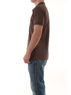 Sun 68 polo print under collar da uomo marrone
