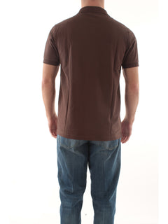 Sun 68 polo print under collar da uomo marrone